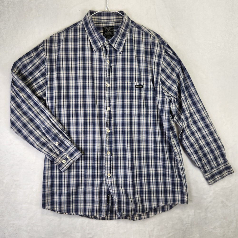 Lucky Brand Dungarees America‎ Plaid Long Sleeve Button Up Shirt Mens XL Cotton